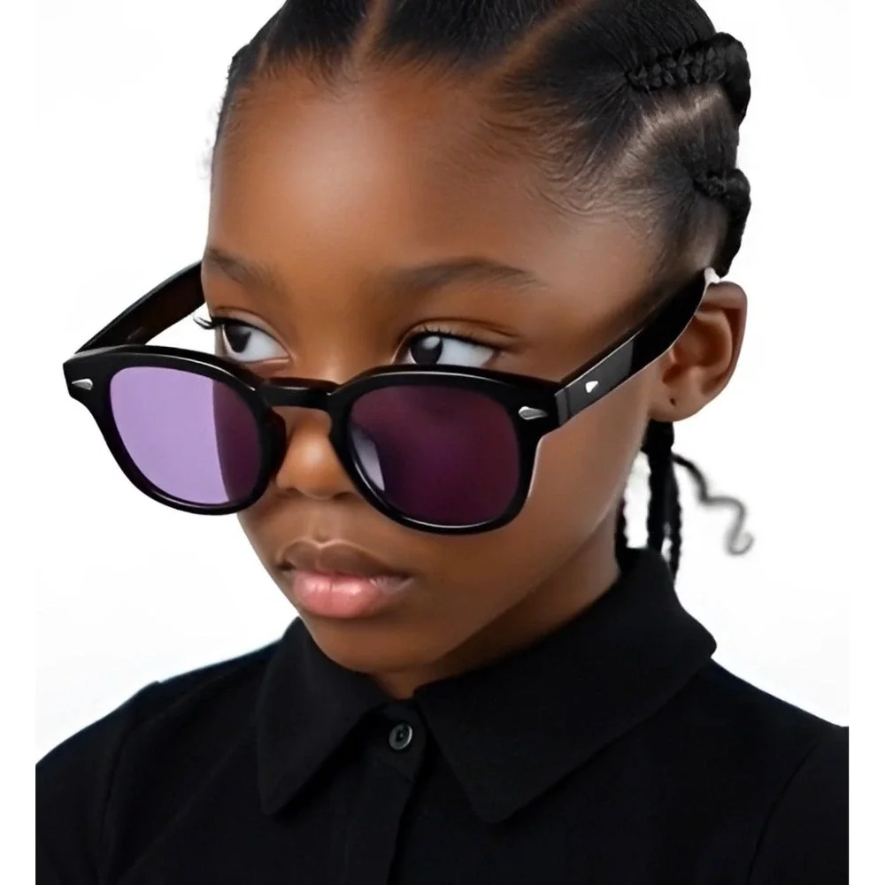 Kids Sunglasses Boys Girls Shatter-Resistant Retro Glossy UV Protection Age 4-12